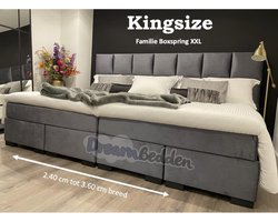 Familie Boxspring XXL 360x220 Incl 7-zones pocketvering Matrassen en Hotel Toppers KINGSIZE