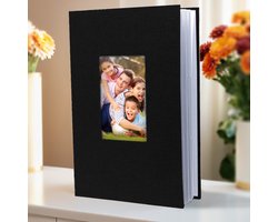 Familie fotoalbum, kan 300 foto's bevatten (6-inch foto's), groot formaat, linnen omslag, ideaal fotoalbum voor familie, bruiloft, reizen en baby, 33*22*5cm,Zwart