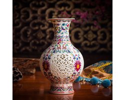 Famille Rose bamboe-vormige vaas / creatieve woninginrichting/decoratie/vakantiecadeaus 15*15*25CM