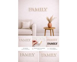 FAMILY letters muurdecoratie – Wanddecoratie woonkamer – Moderne woondecoratie – Scandinavisch design – 3D letters – Minimalistisch