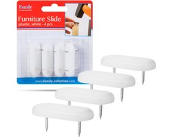 Family Pound - Meubelglijder - Meubelonderzetters - Vloerglijders met Spijker- Gel - Vilt voor Meubels - 4 Stuks - Kunststof - Rechthoek - 43x18mm - voor Stoel - Bank - Meubels - BPK
