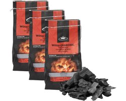 Fancy Flames Barbecue/bbq Houtskool - 3x - 3 kilo - 100% natuurlijk - geschikt voor BBQ
