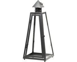Fancy Flames Lantaarn - Antraciet - metaal - 16,7 x 39,9 cm - windlicht voor tuin