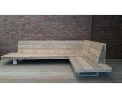 Fancy Loungebank - Steigerhout- Metaal - Industrieel design