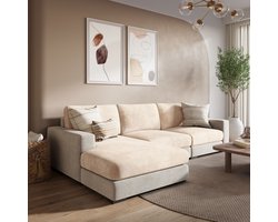 FancySofas Bankhoes Chenille - Rugkussenhoes - Machinewasbaar & Stretchy - Bankhoezen voor Hoekbank - Hondendeken bank - Hondenkleed - Bankbeschermer - Zetelhoes - Zetelovertrek - Sofa Cover - 30 Dagen Risicoloos Uitproberen - Ivory Beige