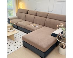 FancySofas Bankhoes Classic - Zitkussenhoes (S) - Machinewasbaar & Stretchy - Bankhoezen voor Hoekbank - Hondendeken bank - Hondenkleed - Bankbeschermer - Zetelhoes - Zetelovertrek - Sofa Cover - 30 Dagen Risicoloos Uitproberen - Desert Khaki