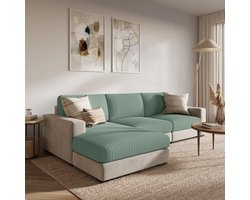 FancySofas Bankhoes Rustic - Chaisehoes - Machinewasbaar & Stretchy - Bankhoezen voor Hoekbank - Hondendeken bank - Hondenkleed - Bankbeschermer - Zetelhoes - Zetelovertrek - Sofa Cover - 30 Dagen Risicoloos Uitproberen - Olive Green