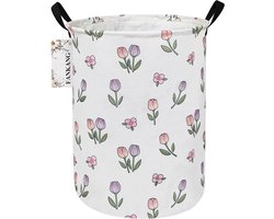 FANKANG Wasmand, Opbergmanden, Linnen, Opvouwbaar, Grote Opbergmanden voor Kinderspeelgoed, Kinderkamer, Huis, Cadeaumand, Kantoor, Slaapkamer, Kleding (Ronde Tulpen)
