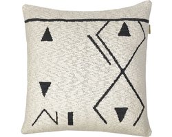 Fantasy line knitted cushion off-white