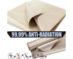 Faraday Stof Afscherming Doek Anti-Wifi/Rf Anti-Straling Geleidende Magnetische Koper - Nikkel Emf Doek Anti Signaal Gezondheid Straling Bescherming - 60 cm x 110 cm