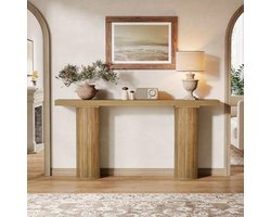 Farmhouse Console Table – Sidetable – Sofa Tafel – Haltafel – Wandtafel – 63 Inch – Wit MDF – Ruimtebesparend Smal Design – 90 KG Draagvermogen