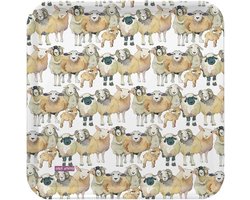 Farmyard Sheep Vierkante Melamine Dienblad - Crème Beige - 29 cm dienblad vierkant 70x70