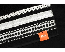 Faro Silver Serie - Handdoek - 70x140 cm - Zwart - Satijnen Rand