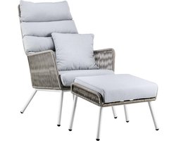 Faros hocker Grey Taupe, incl. cushion