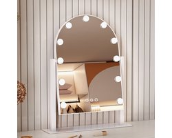 Faseras Hollywood Make Up Spiegel LED - Incl. 5x Zoom - Ophangbaar - Zilver - 30x41cm