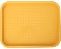 Fast Food Dienblad Rechthoekig Dik Serveerblad voor Salontafel en Keuken, Feest Geel 60x40 cm