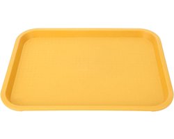 Fast Food Dienblad Rechthoekig Serveerblad voor Salontafel en Keuken Geel met Antislip Bodem