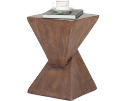 FATIVO Bijzettafel - Hoektafel & Nachtkastje - Lichtgewicht Beton Look - 30x46 cm - Natuurlijk hout