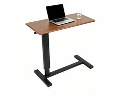 FATIVO Laptoptafel op wielen - Bedtafel Ergonomisch - Verstelbaar in Hoogte - Zwart & Eiken