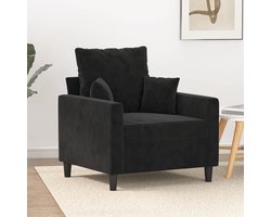 Fauteuil 60 cm fluweel zwart