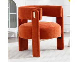 Fauteuil Accentstoel Kunstbont - Loungestoel met Armleuningen, Gestoffeerde Kaptafelstoel Woonkamer en Slaapkamer- 71x67x70 cm - Vermissen
