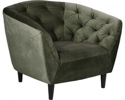 Fauteuil Akersloot - Velvet - Groen - 97 x 79 x 83 cm (BxHxD)