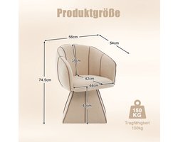 Fauteuil - Draaifauteuil Met Hoge Rugleuning En Armleuningen - 360 Graden Draaibaar - Voor Slaapkamer En Woonkamer - Chenille Camel