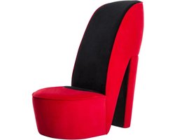 Fauteuil in schoenvorm - Oorfauteuil Leunstoel - Ontspannen Zitten - Uniek Schoen Design - Max 110 kg - Rood