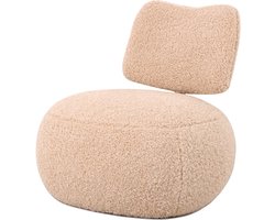 Fauteuil Leyla in stof plush beige | stoel Leyla | plush stof | beige/off-white
