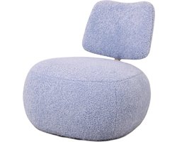 Fauteuil Leyla in stof plush blauw | stoel Leyla | plush stof | blauw