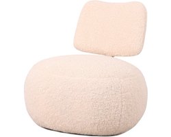 Fauteuil Leyla in stof plush wit | stoel Leyla | plush stof | off-white
