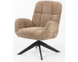 Fauteuil Lina - Raven stof - 360 graden draaibaar - Taupe
