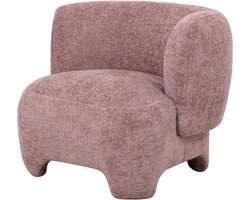 Fauteuil Lorain in stof chenille roze | stoel Lorain | chenille stof | roze