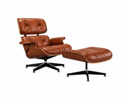 Fauteuil - Lounge Stoel - Relaxfauteuil - Cognac Bruin - Stoel - Hout - Chaise longue - Lounge Chair - Zetel