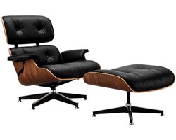 Fauteuil - Lounge Stoel - Relaxfauteuil - Stoel - Walnoot Hout - Voetenbank - Chaise longue - Lounge Chair