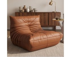 Fauteuil loungestoel 94x75x74,9 cm – - Bruin - cm – moderne Togo stijl - Medahomestore