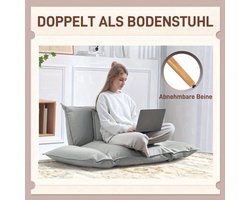 Fauteuil – Loungestoel – Relaxstoel – Zithoekstoel – Leunstoel – Verstelbare Rugleuning – Microfiber Bekleding – Ruimtebesparend Ontwerp – Lichtgrijs