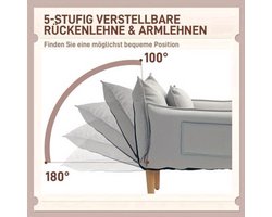 Fauteuil – Loungestoel – Relaxstoel – Zithoekstoel – Leunstoel – Verstelbare Rugleuning – Microfiber Bekleding – Ruimtebesparend Ontwerp – Lichtgrijs