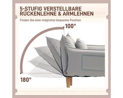 Fauteuil – Loungestoel – Relaxstoel – Zithoekstoel – Leunstoel – Verstelbare Rugleuning – Microfiber Bekleding – Ruimtebesparend Ontwerp – Lichtgrijs