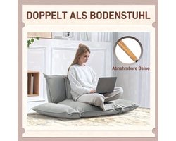 Fauteuil – Loungestoel – Relaxstoel – Zithoekstoel – Leunstoel – Verstelbare Rugleuning – Microfiber Bekleding – Ruimtebesparend Ontwerp – Lichtgrijs