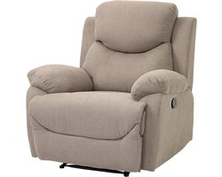 Fauteuil – Loungezetel – Relaxstoel – TV-stoel – Verstelbare Rugleuning 150° – Linnen Bekleding Beige 97x96x105,5 cm
