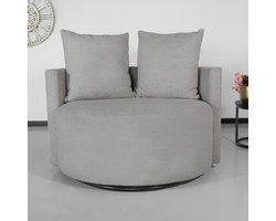 Fauteuil loveseat teddy grijs draaibare fauteuil