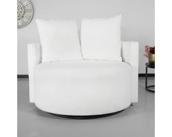 Fauteuil loveseat teddy wit draaibare fauteuil