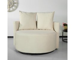 Fauteuil loveseat velvet creme draaibare fauteuil