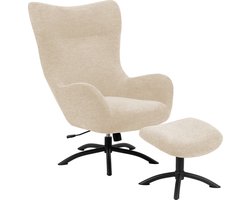 Fauteuil Marc Beige met Voetenbank - Giga Living
