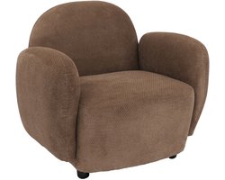 Fauteuil MCW-P33, lounge-/relax-/cocktailfauteuil Gestoffeerde fauteuil, stof/textiel Chenille (330 g/m²) Öko-Tex ~ bruin