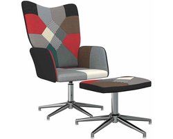 Fauteuil met Poef - Leunstoel Lounge - Ontspannen Zitten - 360 Graden Draaibaar - 62 x 68 x 98 cm