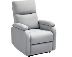 Fauteuil Met Voetensteun - Verstelbare Rugleuning - Linnen Bekleding - Relaxstoel Woonkamer - Grijs