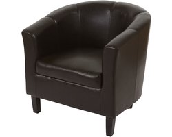 Fauteuil Newport T379, loungestoel clubzetel, kunstleer ~ bruin