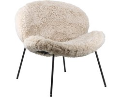 Fauteuil Pluche - Relax Fauteuil - Beige - 72 x 75 x 75 cm